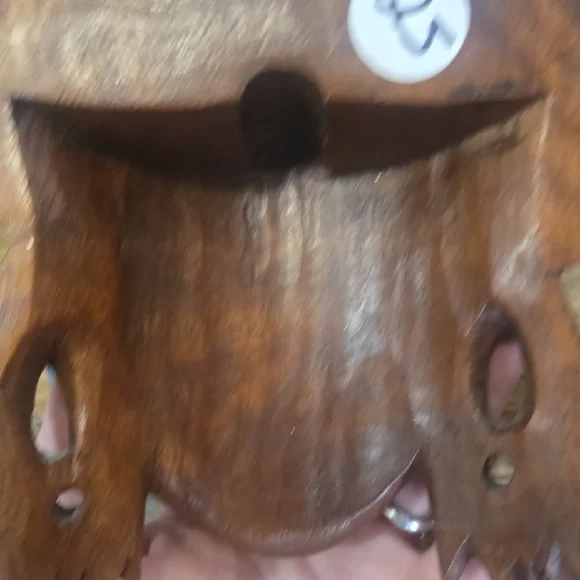 Vintage Diety Daoism China Tibet Carved Wooden Decorative Mask in Rosewood - Picture 5 of 6